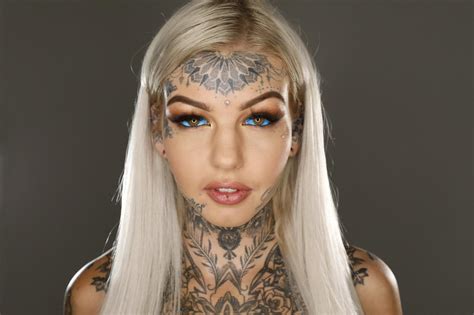 amber luke|Tattoo and body mod addict Amber Luke went blind but wont stop